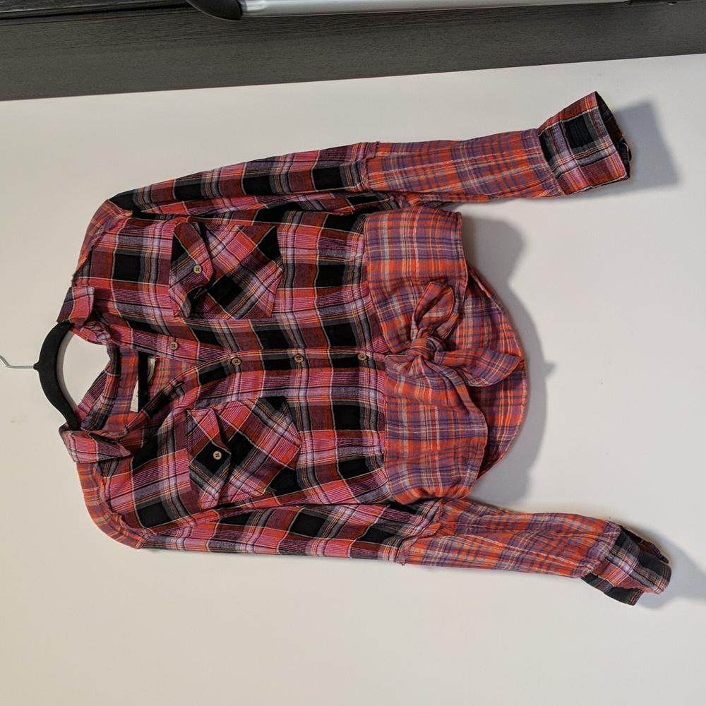 Free People Washed Pop plaid shirt